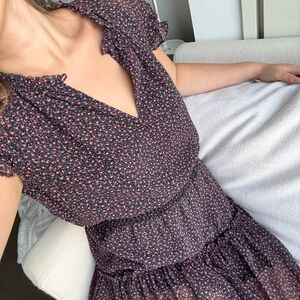 Rebecca Minkoff Black Dress with Pink Floral Accents